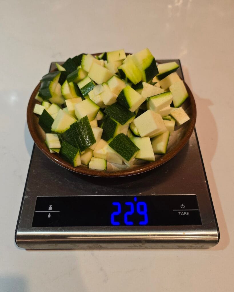 courgette op de weegschaal